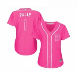 Womens San Francisco Giants 1 Kevin Pillar Replica Pink Fashion Cool Base Baseball Jersey 