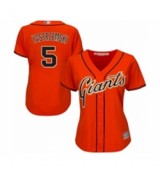 Women's San Francisco Giants #5 Mike Yastrzemski Authentic Orange Alternate Cool Base Baseball Player Jersey