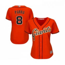 Womens San Francisco Giants 8 Gerardo Parra Replica Orange Alternate Cool Base Baseball Jersey 