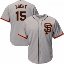 Youth Majestic San Francisco Giants 15 Bruce Bochy Authentic Grey Road 2 Cool Base MLB Jersey