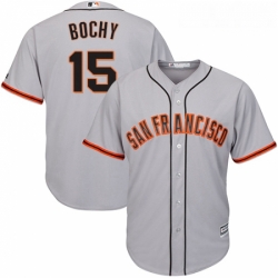 Youth Majestic San Francisco Giants 15 Bruce Bochy Authentic Grey Road Cool Base MLB Jersey