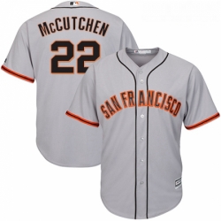 Youth Majestic San Francisco Giants 22 Andrew McCutchen Authentic Grey Road Cool Base MLB Jersey 