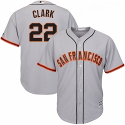 Youth Majestic San Francisco Giants 22 Will Clark Replica Grey Road Cool Base MLB Jersey