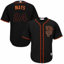 Youth Majestic San Francisco Giants 24 Willie Mays Authentic Black Alternate Cool Base MLB Jersey