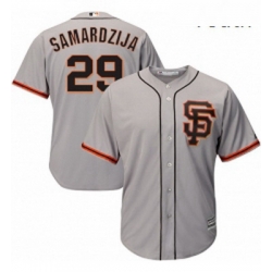 Youth Majestic San Francisco Giants 29 Jeff Samardzija Replica Grey Road 2 Cool Base MLB Jersey