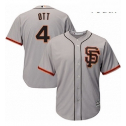 Youth Majestic San Francisco Giants 4 Mel Ott Authentic Grey Road 2 Cool Base MLB Jersey