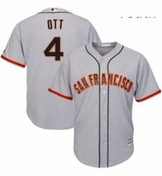 Youth Majestic San Francisco Giants 4 Mel Ott Authentic Grey Road Cool Base MLB Jersey