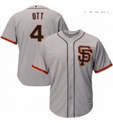 Youth Majestic San Francisco Giants 4 Mel Ott Replica Grey Road 2 Cool Base MLB Jersey