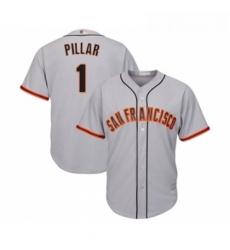 Youth San Francisco Giants 1 Kevin Pillar Replica Grey Road Cool Base Baseball Jersey 