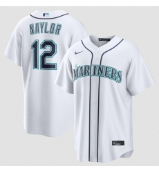Men Seattle Mariners 12 Josh Naylor White Cool Base Limited Stitched jersey