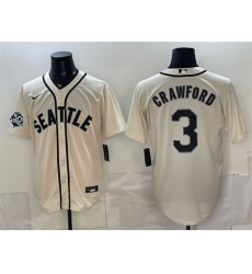 Men Seattle Mariners  3 J P  Crawford Cream 50th Anniversary Alternate Stitched Baseball Jersey