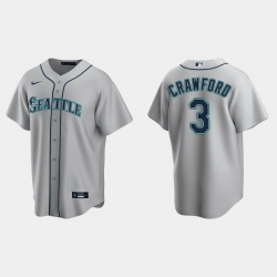 Men Seattle Mariners 3 J P  Crawford Grey Cool Base Stitched Jersey