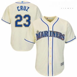 Mens Majestic Seattle Mariners 23 Nelson Cruz Replica Cream Alternate Cool Base MLB Jersey