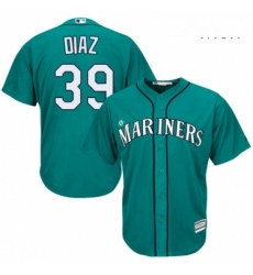 Mens Majestic Seattle Mariners 39 Edwin Diaz Replica Teal Green Alternate Cool Base MLB Jersey 