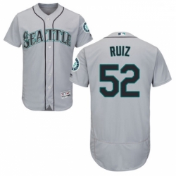 Mens Majestic Seattle Mariners 52 Carlos Ruiz Grey Flexbase Authentic Collection MLB Jersey