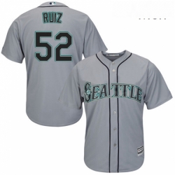 Mens Majestic Seattle Mariners 52 Carlos Ruiz Replica Grey Road Cool Base MLB Jersey