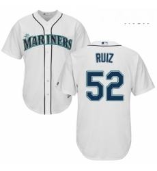 Mens Majestic Seattle Mariners 52 Carlos Ruiz Replica White Home Cool Base MLB Jersey