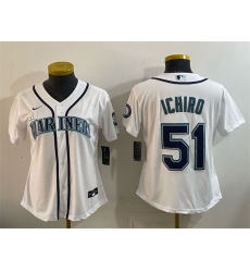 Women Seattle Mariners 51 Ichiro Suzuki White Cool Base Stitched Baseball Jersey Women Seattle Mariners 51 Ichiro Suzuki White Cool Base Stitched Baseball Jersey