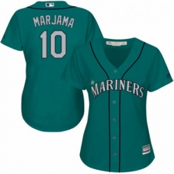 Womens Majestic Seattle Mariners 10 Mike Marjama Authentic Teal Green Alternate Cool Base MLB Jersey 