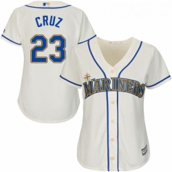 Womens Majestic Seattle Mariners 23 Nelson Cruz Authentic Cream Alternate Cool Base MLB Jersey