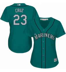 Womens Majestic Seattle Mariners 23 Nelson Cruz Authentic Teal Green Alternate Cool Base MLB Jersey