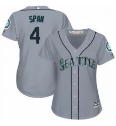 Womens Majestic Seattle Mariners 4 Denard Span Authentic Grey Road Cool Base MLB Jersey 