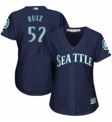 Womens Majestic Seattle Mariners 52 Carlos Ruiz Replica Navy Blue Alternate 2 Cool Base MLB Jersey