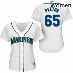 Womens Majestic Seattle Mariners 65 James Paxton Authentic White Home Cool Base MLB Jersey 