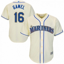 Youth Majestic Seattle Mariners 16 Ben Gamel Replica Cream Alternate Cool Base MLB Jersey 