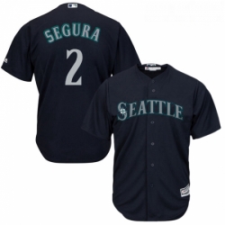 Youth Majestic Seattle Mariners 2 Jean Segura Replica Navy Blue Alternate 2 Cool Base MLB Jersey