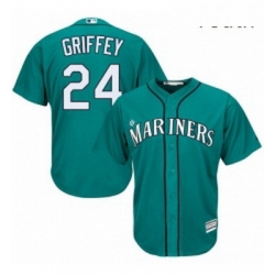 Youth Majestic Seattle Mariners 24 Ken Griffey Replica Teal Green Alternate Cool Base MLB Jersey