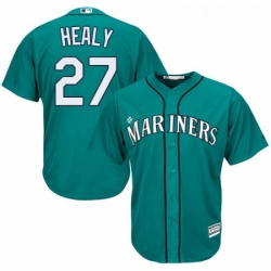 Youth Majestic Seattle Mariners 27 Ryon Healy Replica Teal Green Alternate Cool Base MLB Jersey 