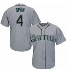 Youth Majestic Seattle Mariners 4 Denard Span Replica Grey Road Cool Base MLB Jersey 