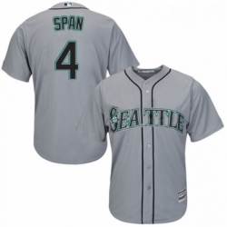 Youth Majestic Seattle Mariners 4 Denard Span Replica Grey Road Cool Base MLB Jersey 