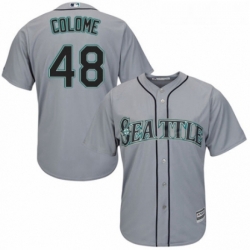 Youth Majestic Seattle Mariners 48 Alex Colome Replica Grey Road Cool Base MLB Jersey 