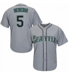 Youth Majestic Seattle Mariners 5 Guillermo Heredia Authentic Grey Road Cool Base MLB Jersey 