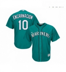 Youth Seattle Mariners 10 Edwin Encarnacion Replica Teal Green Alternate Cool Base Baseball Jersey 