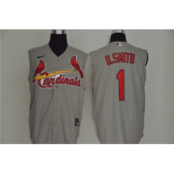 Cardinals 1 O Smith Gray Nike Cool Base Sleeveless Jersey