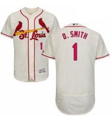 Mens Majestic St Louis Cardinals 1 Ozzie Smith Cream Alternate Flex Base Authentic Collection MLB Jersey