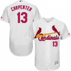 Mens Majestic St Louis Cardinals 13 Matt Carpenter White Home Flex Base Authentic Collection MLB Jersey