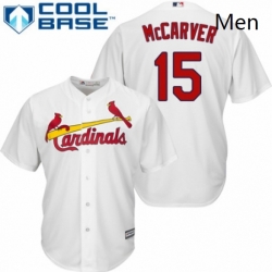 Mens Majestic St Louis Cardinals 15 Tim McCarver Replica White Home Cool Base MLB Jersey