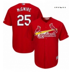 Mens Majestic St Louis Cardinals 25 Mark McGwire Replica Red Alternate Cool Base MLB Jersey