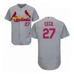 Mens Majestic St Louis Cardinals 27 Brett Cecil Grey Flexbase Authentic Collection MLB Jersey