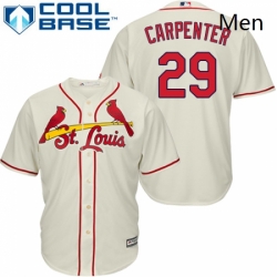 Mens Majestic St Louis Cardinals 29 Chris Carpenter Replica Cream Alternate Cool Base MLB Jersey