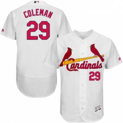 Mens Majestic St Louis Cardinals 29 Vince Coleman White Home Flex Base Authentic Collection MLB Jersey