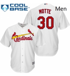 Mens Majestic St Louis Cardinals 30 Jason Motte Replica White Home Cool Base MLB Jersey 