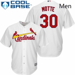 Mens Majestic St Louis Cardinals 30 Jason Motte Replica White Home Cool Base MLB Jersey 