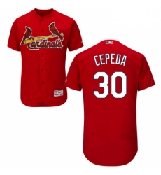 Mens Majestic St Louis Cardinals 30 Orlando Cepeda Red Alternate Flex Base Authentic Collection MLB Jersey 