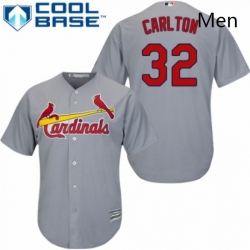 Mens Majestic St Louis Cardinals 32 Steve Carlton Replica Grey Road Cool Base MLB Jersey 