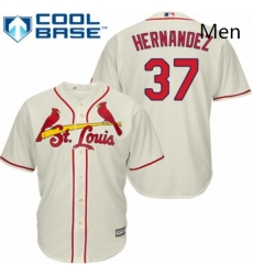 Mens Majestic St Louis Cardinals 37 Keith Hernandez Replica Cream Alternate Cool Base MLB Jersey